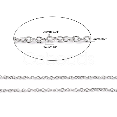 Non-Tarnish 3.28 Feet 304 Stainless Steel Cable Chains X-CHS-R003-0.5mm-1