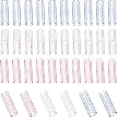 CHGCRAFT 36Pcs 3 Colors Transparent ABS Plastic Bed Sheet Grippers KY-CA0001-36-1