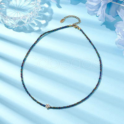 Glass Seed Beads Necklaces NJEW-JN04839-1