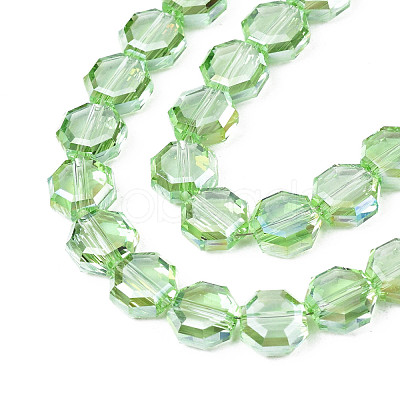 Electroplate Transparent Glass Beads Strands EGLA-N002-27-C06-1