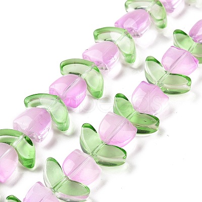 Transparent Glass Beads Strands X-LAMP-H061-02H-1