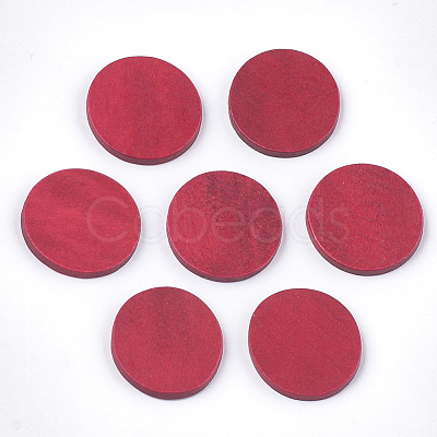 Painted Wood Cabochons WOOD-T021-17B-1