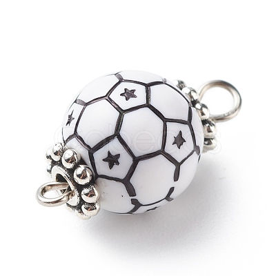 Acrylic Basketball Connector Charms PALLOY-JF01869-04-1