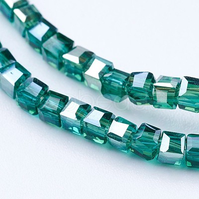 Electroplate Glass Beads Strands EGLA-F121-HR-A01-1