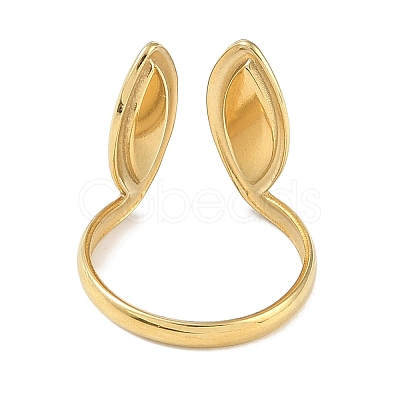 Ion Plating(IP) 304 Stainless Steel Enamel Horse Eye Open Cuff Rings for Women RJEW-L107-044G-02-1