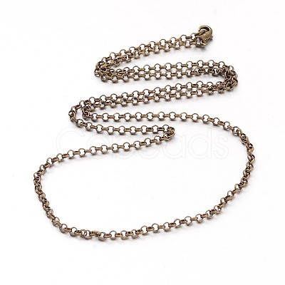 Iron Cross Chain Rolo Chain Necklace Making NJEW-JN01384-02-1