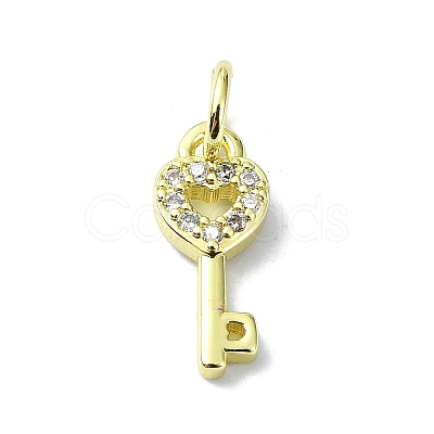 Brass Micro Pave Claer Cubic Zirconia Charms KK-H475-50G-02-1