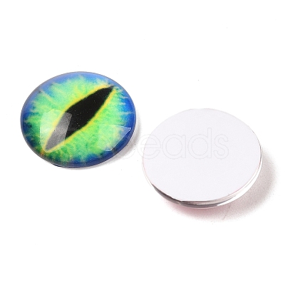 Half Round/Dome Dragon Eye Printed Glass Cabochons GGLA-A002-20mm-AB-1