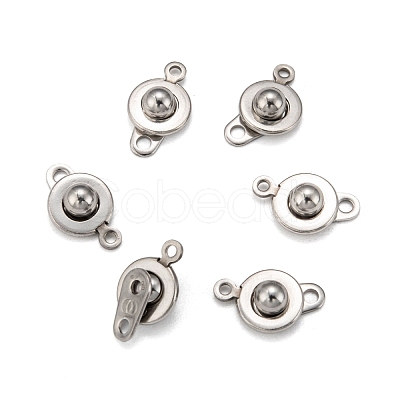 Tarnish Resistant 201 Stainless Steel Snap Clasps X-STAS-K148-11-1