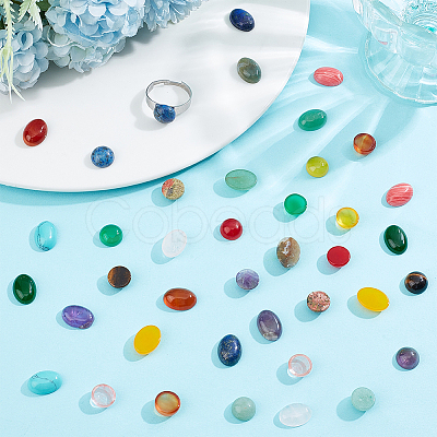 HOBBIESAY 40Pcs 20 Styles Mixed Gemstone Cabochons G-HY0001-54-1