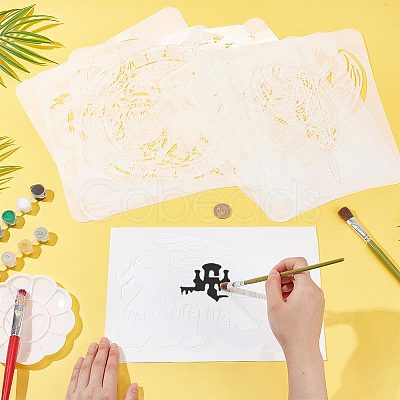 PET Hollow Out Drawing Painting Stencils DIY-WH0394-0262-1