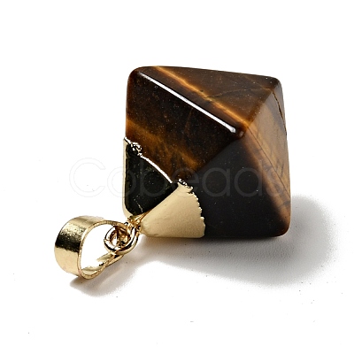 Natural Tiger Eye Pendants G-P474-03G-04-1