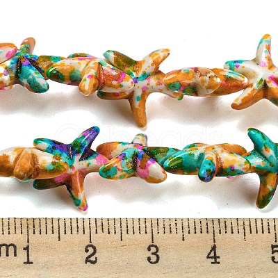 Spray Painted Synthetic Turquoise Beads Strands G-E617-A01-01-1