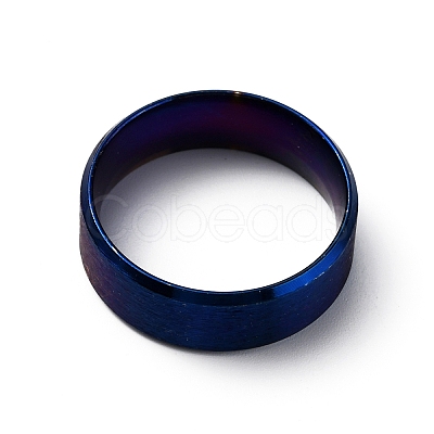 Titanium Steel Wide Band Finger Rings for Women Men RJEW-WH0009-13G-BU-1