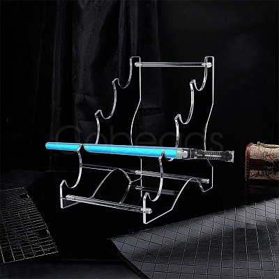 4-Tier Acrylic Sword Katana Holder Stands ODIS-WH0017-108-1