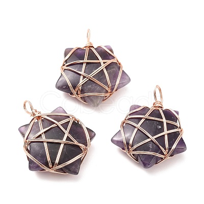 Natural Amethyst Pendants G-D458-07RG-05-RS-1