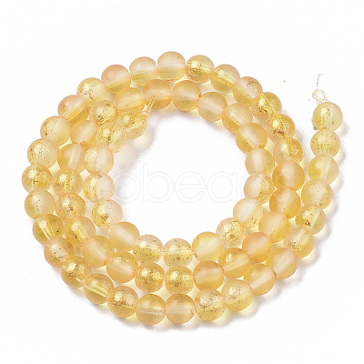 Frosted Spray Painted Glass Beads Strands GLAA-N035-03B-C08-1