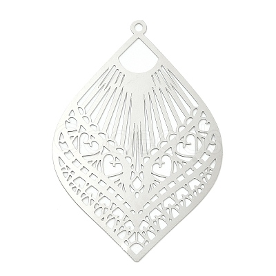 Non-Tarnish 304 Stainless Steel Filigree Big Pendants STAS-K257-04P-1