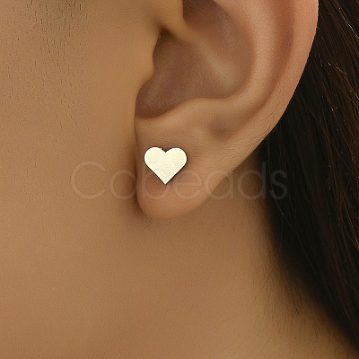 Fashionable Heart-shaped Matte Silver Earrings for Minimalist Style RO2287-1