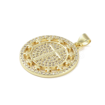 Real 18K Gold Plated Brass Micro Pave Cubic Zirconia Pendants KK-A209-04A-G-1