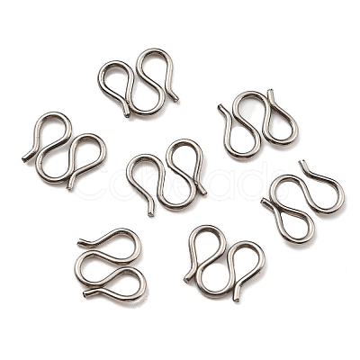 Non-Tarnish 304 Stainless Steel S-Hook Clasps STAS-G310-13P-1