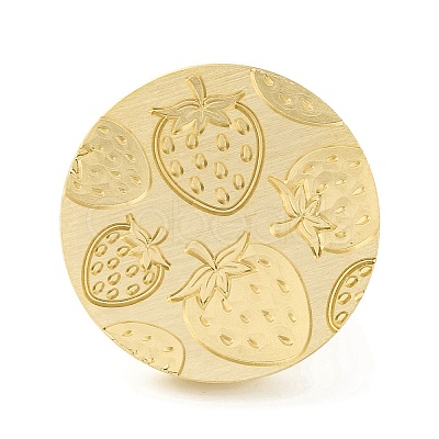 Golden Tone Round Wax Seal Brass Stamp Heads AJEW-Z034-01G-18-1