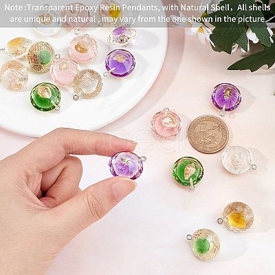 SUNNYCLUE Transparent Epoxy Resin Pendants CRES-SC0001-61-1