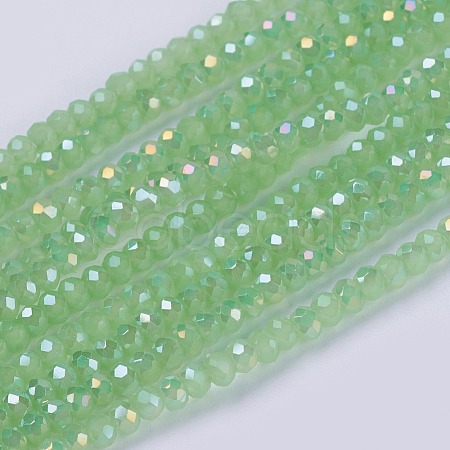 Electroplate Glass Beads Strands GLAA-F076-FR11-1