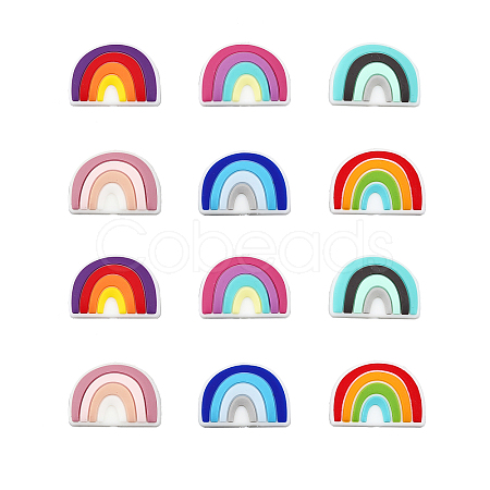 CHGCRAFT 12Pcs 6 Colors Food Grade Eco-Friendly Silicone Beads SIL-CA0001-61-1