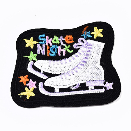 Ice Skates with Word Skate Night Appliques DIY-S041-032-1