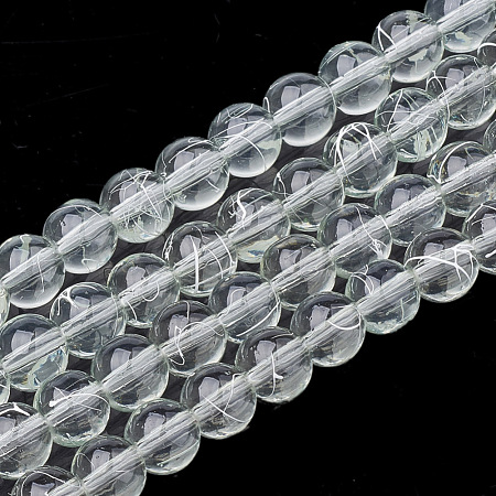 Drawbench Transparent Glass Beads Strands GLAD-Q012-8mm-04-1