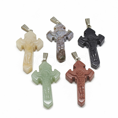 Natural & Synthetic Mixed Stone Pendants G-S294-77-1