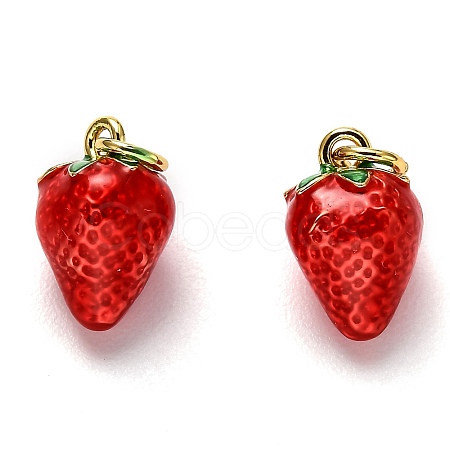 Brass Enamel Charms KK-B028-13G-1