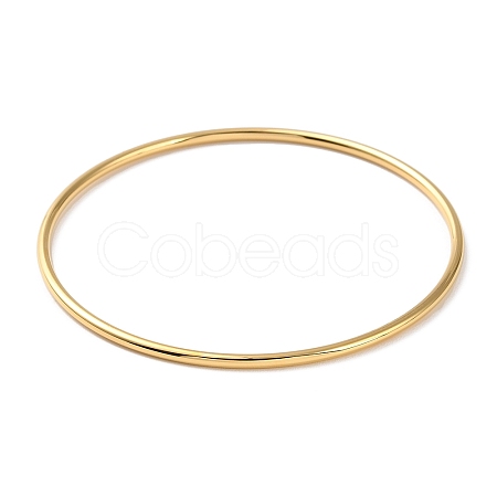 Ion Plating(IP) 304 Stainless Steel Simple Plain Bangle for Women BJEW-F461-01A-G-1
