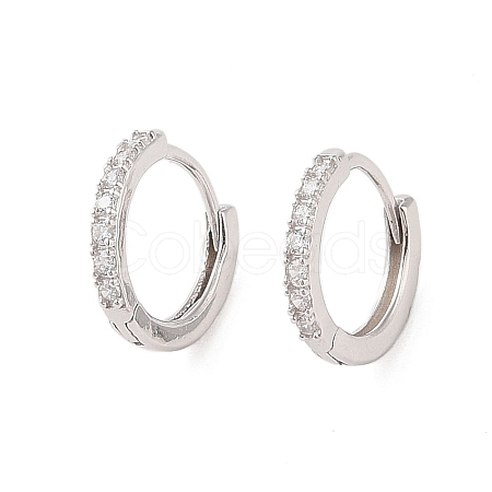 925 Sterling Silver with  Micro Pave Cubic Zirconia Hoop Earrings Findings STER-B004-17P-1