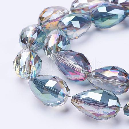 Electroplate Glass Beads Strands EGLA-E049-HP02-1