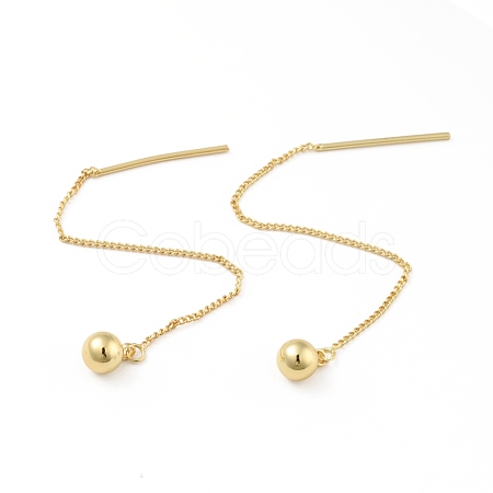 Brass Ball Tassel Dangle Stud Earrings EJEW-B013-19-1