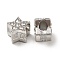 Rack Plating Alloy Rhinestone European Beads, Large Hole Beads, Star, Platinum, 11.5x12x9mm, Hole: 4.5mm