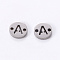 Tarnish Resistant 201 Stainless Steel Links, Laser Cut, Flat Round with Letter, Letter.A, 6x6x1mm, Hole: 0.8mm