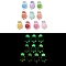 Luminous Opaque Resin Decoden Cabochons, Glow in the Dark Tortoise, Mixed Color, 28x17x13mm