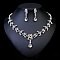 Alloy & Rhinestone Studs Earrings & Necklaces Set, Jewely for Women, Flower & Teardrop, Crystal, 550mm