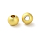 Rack Plating Brass Spacer Beads, Long-Lasting Plated, Lead Free & Cadmium Free, Round, Matte Gold Color, 4x3mm, Hole: 1.5mm