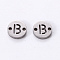 Tarnish Resistant 201 Stainless Steel Links, Laser Cut, Flat Round with Letter, Letter.B, 6x6x1mm, Hole: 0.8mm