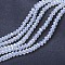 Electroplate Glass Beads Strands, Imitation Jade Beads, AB Color Plated, Faceted, Rondelle, Mint Cream, 2.3~2.7x1.5mm, Hole: 0.4mm, about 150~155pcs/strand, 12.60~12.99 inch(32~33cm)