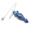 Natural Lapis Lazuli Cone Dowsing Pendulum Big Pendants, with Metal Findings, 240mm