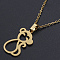 201 Stainless Steel Pendants Necklaces, with Cable Chains and Lobster Claw Clasps, Monkey, Golden, 17.71 inch(45cm), 1.5mm