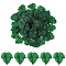 80Pcs Autumn Theme Transparent Frosted Acrylic Pendants, Maple Leaf, Dark Green, 24x22.5x3mm, Hole: 1mm, 20pcs/color