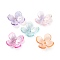 Transparent Acrylic Beads Caps, Flower, Mixed Color, 18.5x16x5mm, Hole: 1.6mm, about 1724pcs/500g