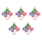 Alloy Enamel Pendants, Autism Puzzle Charm, Colorful, 25x22.5x1.5mm, Hole: 2mm