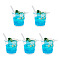 Transparent Resin Big Pendants, Imitation Drink, Ice Drink Charm with Avocado, Green, 46x35x51mm, Hole: 2mm